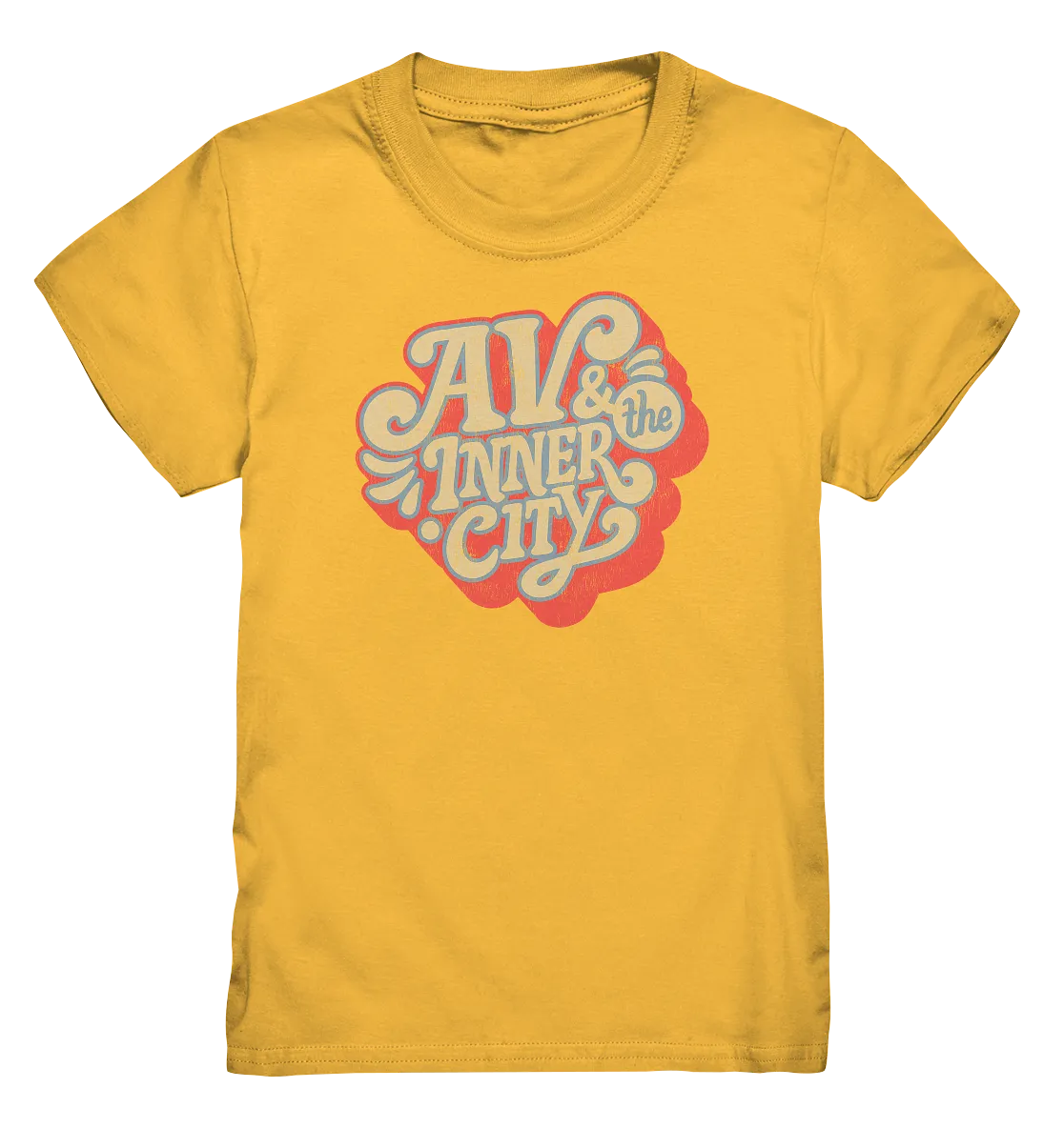 AV & the Inner City / Kids' Premium T-Shirt - Orange and Yellow Logo