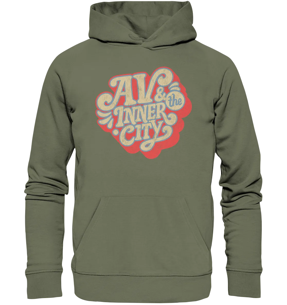AV & the Inner City / Premium Hoodie with Orange and Yellow Logo