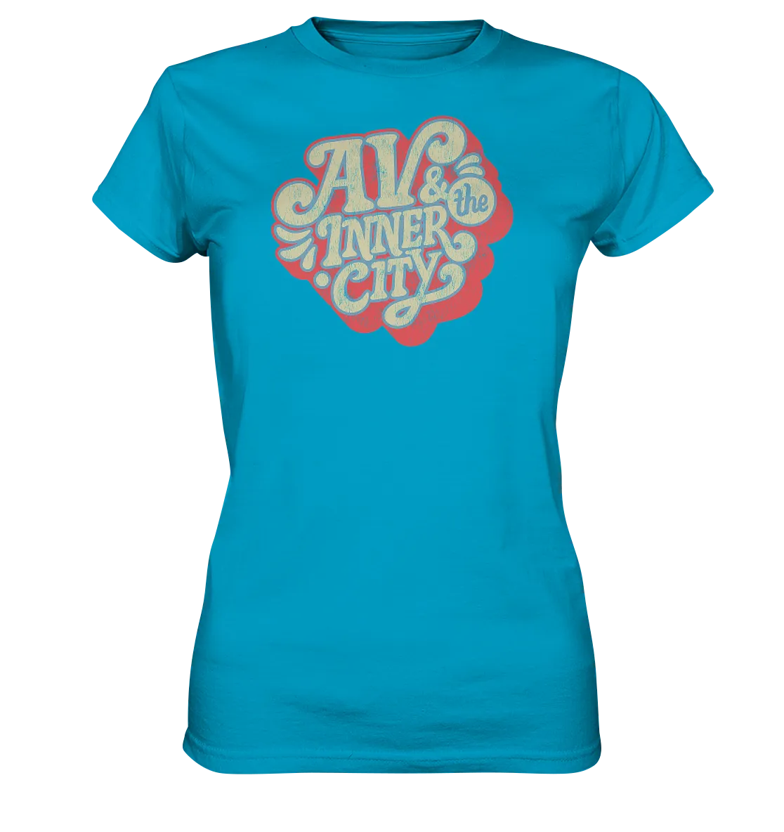 AV & the Inner City / Women's Premium Shirt with Orange and Yellow Logo