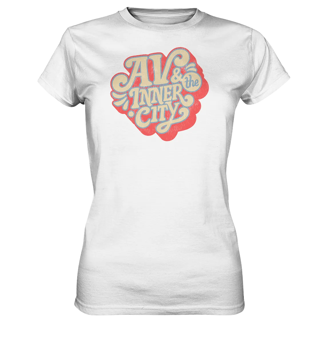 AV & the Inner City / Women's Premium Shirt with Orange and Yellow Logo