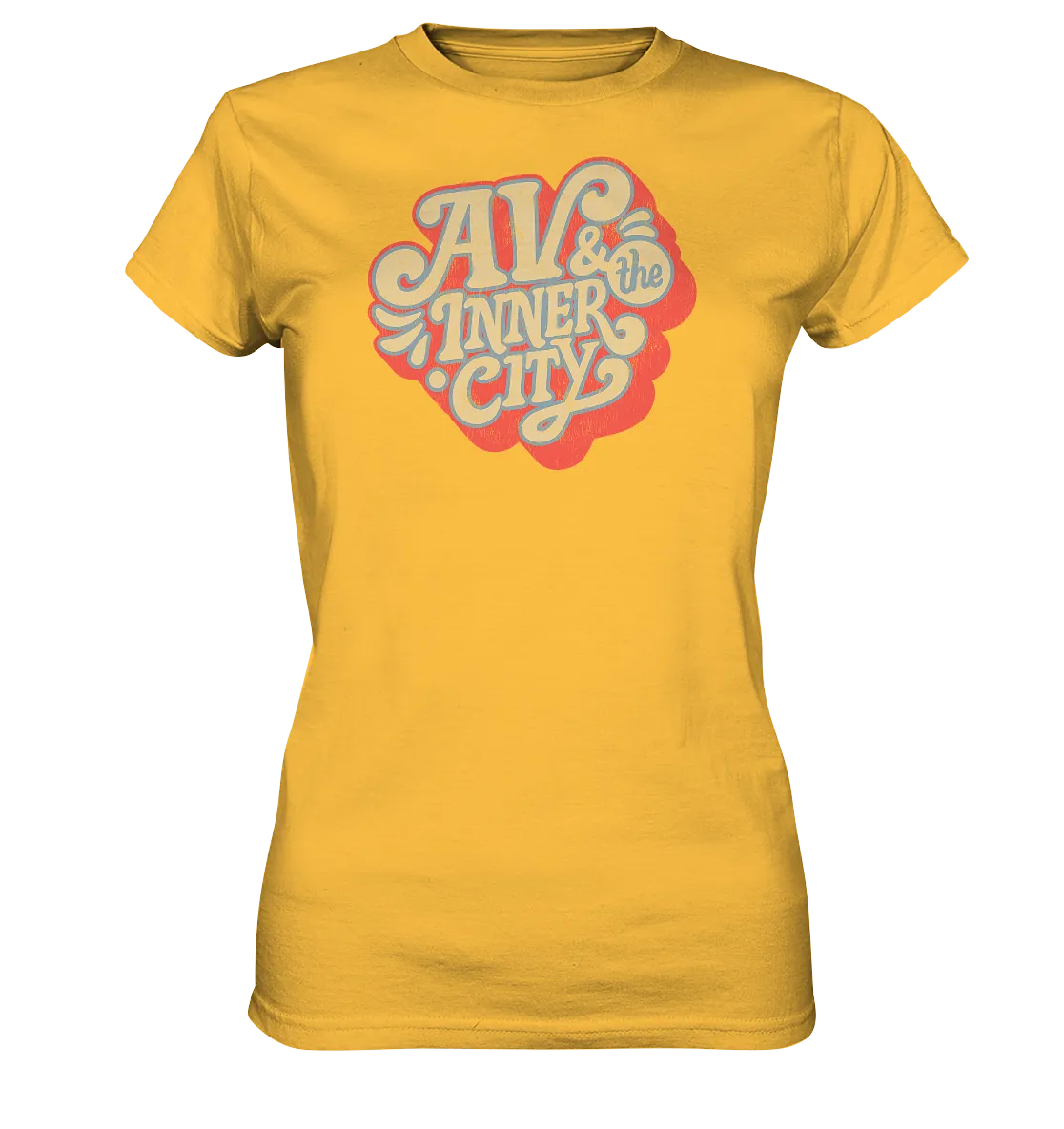 AV & the Inner City / Women's Premium Shirt with Orange and Yellow Logo