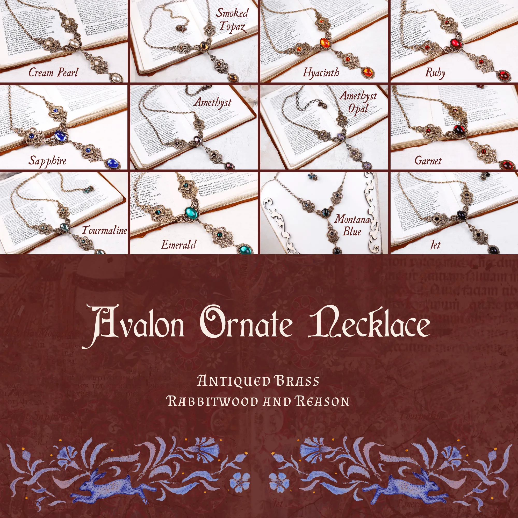 Avalon Ornate Necklace - Antiqued Brass