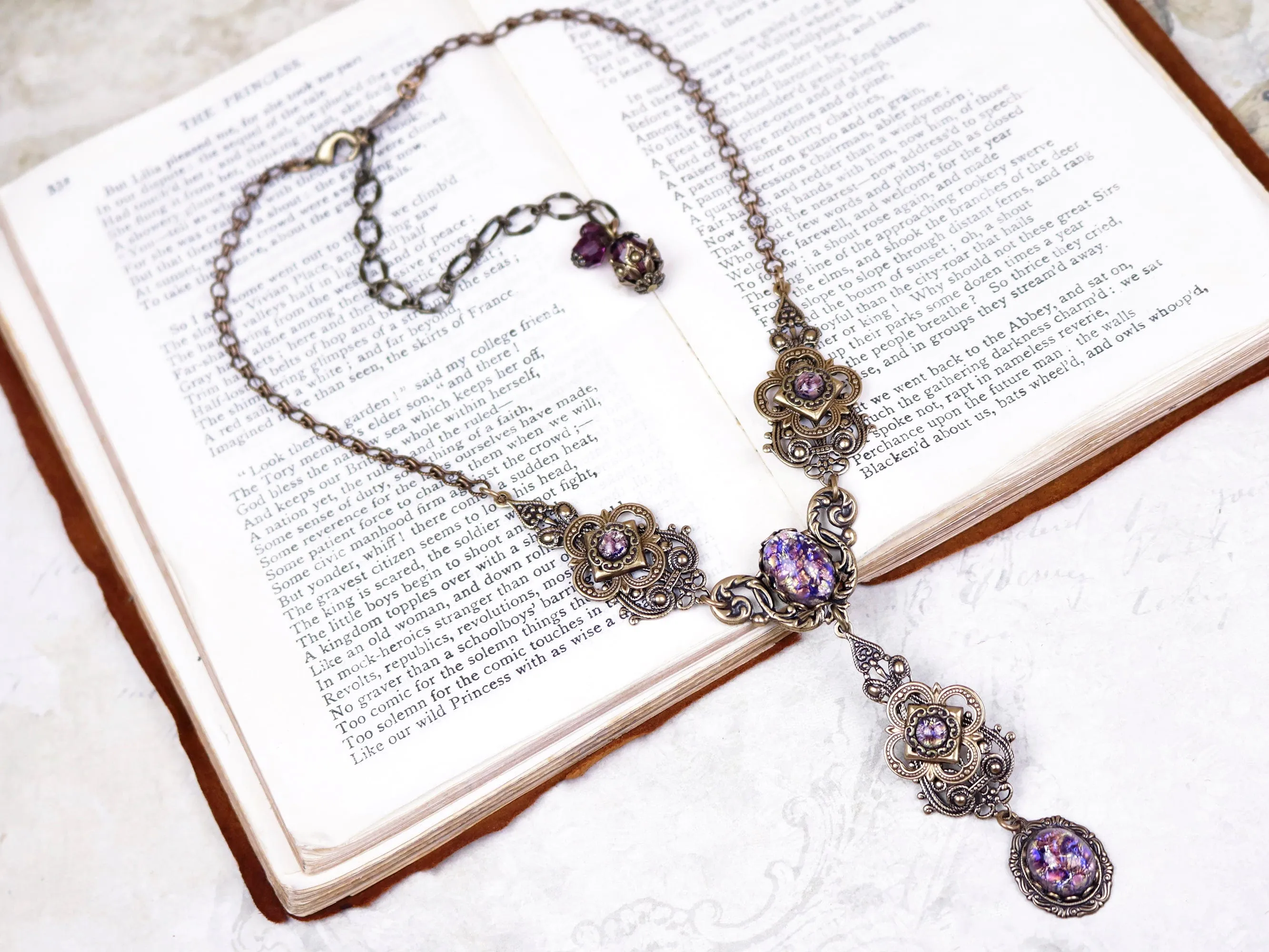 Avalon Ornate Necklace - Antiqued Brass
