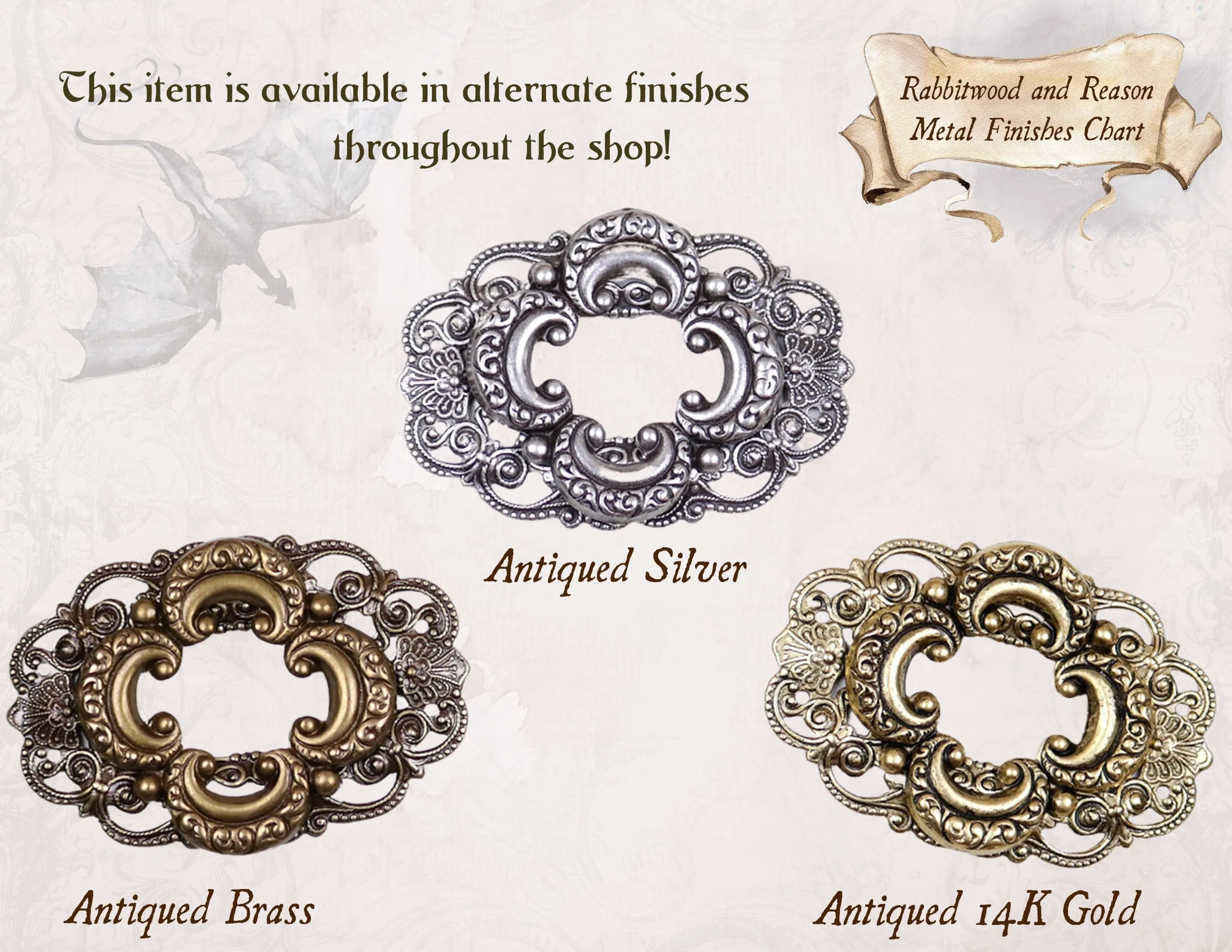 Avalon Ornate Necklace - Antiqued Brass