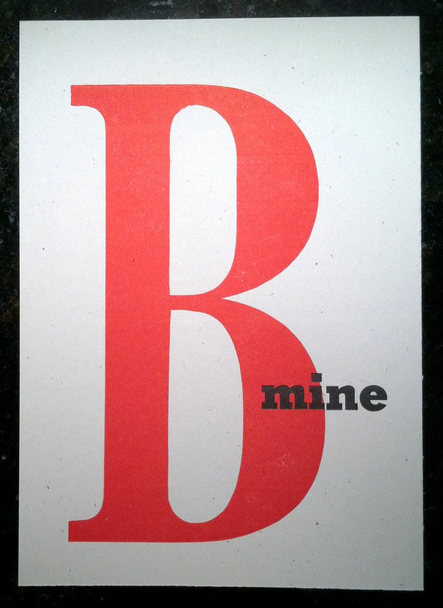 B Mine: Letterpress Postcards/Miniprints
