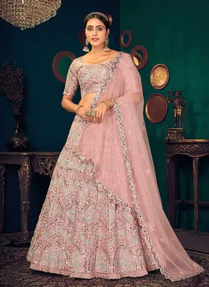 Baby Pink Heavy Embroidered Designer Lehenga Choli