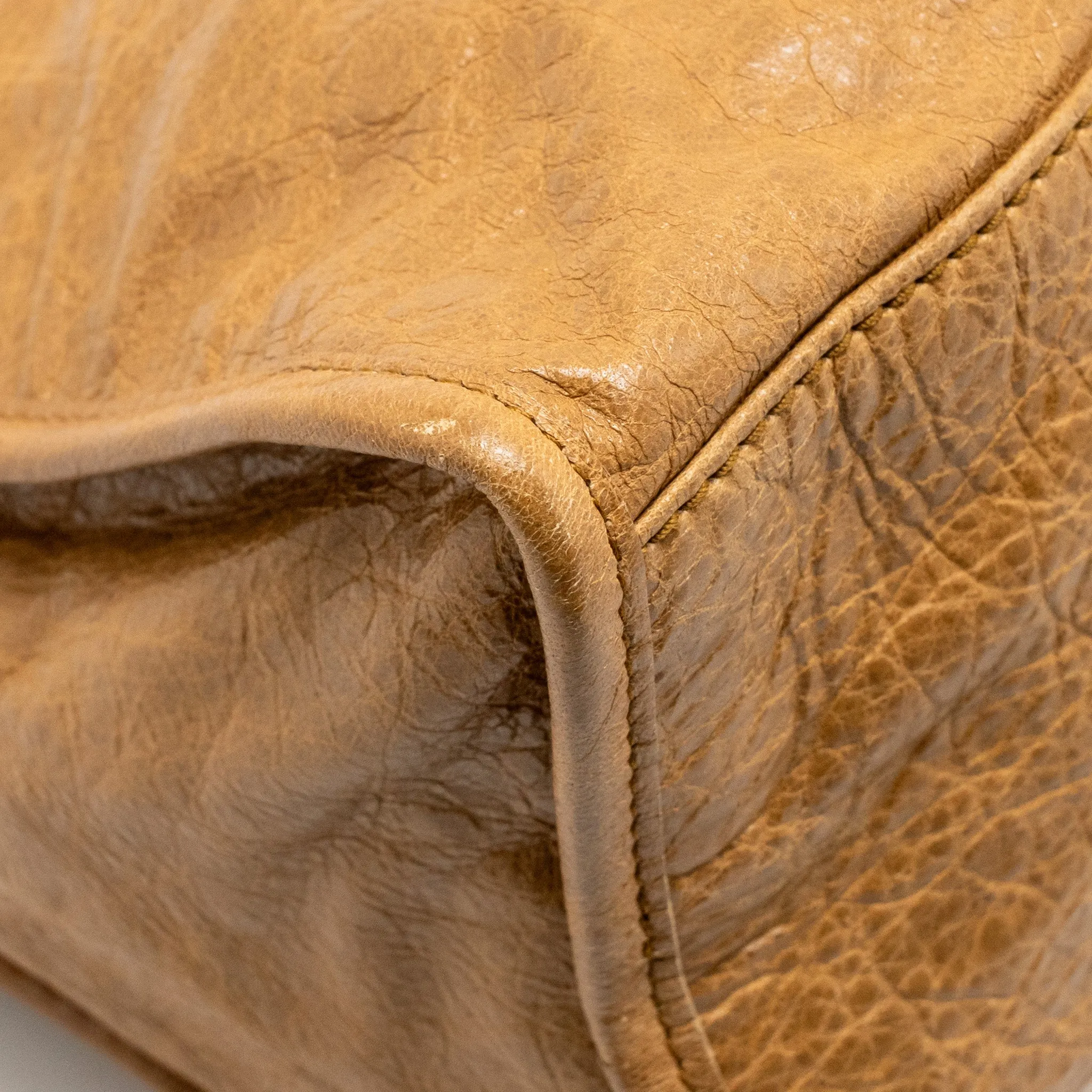 Balenciaga Classic City Bag Aged Calfskin Dark Beige SHW