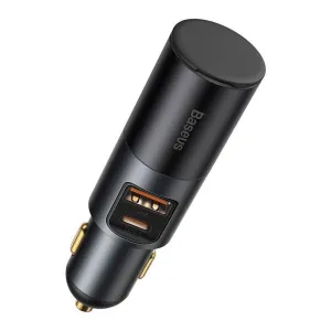 Baseus Car Charger W/Cigarette Lighter Port U C 120W Gray