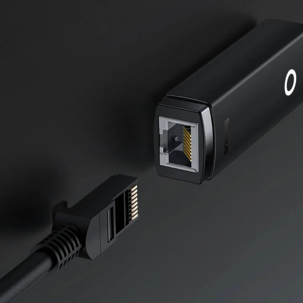 Baseus Lite Series external USB Type C network adapter - RJ-45 1Gbps (1000Mbps) black