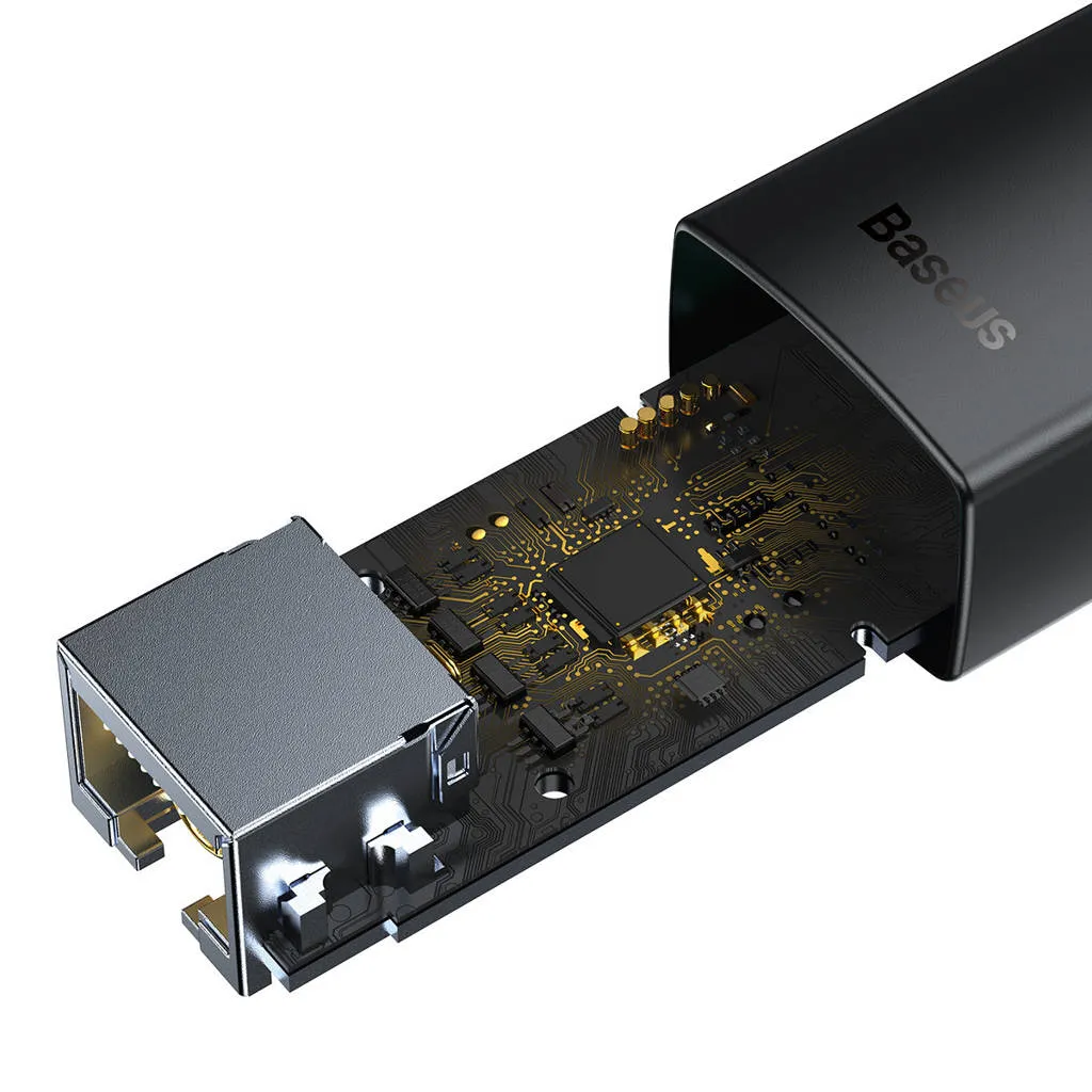Baseus Lite Series external USB Type C network adapter - RJ-45 1Gbps (1000Mbps) black