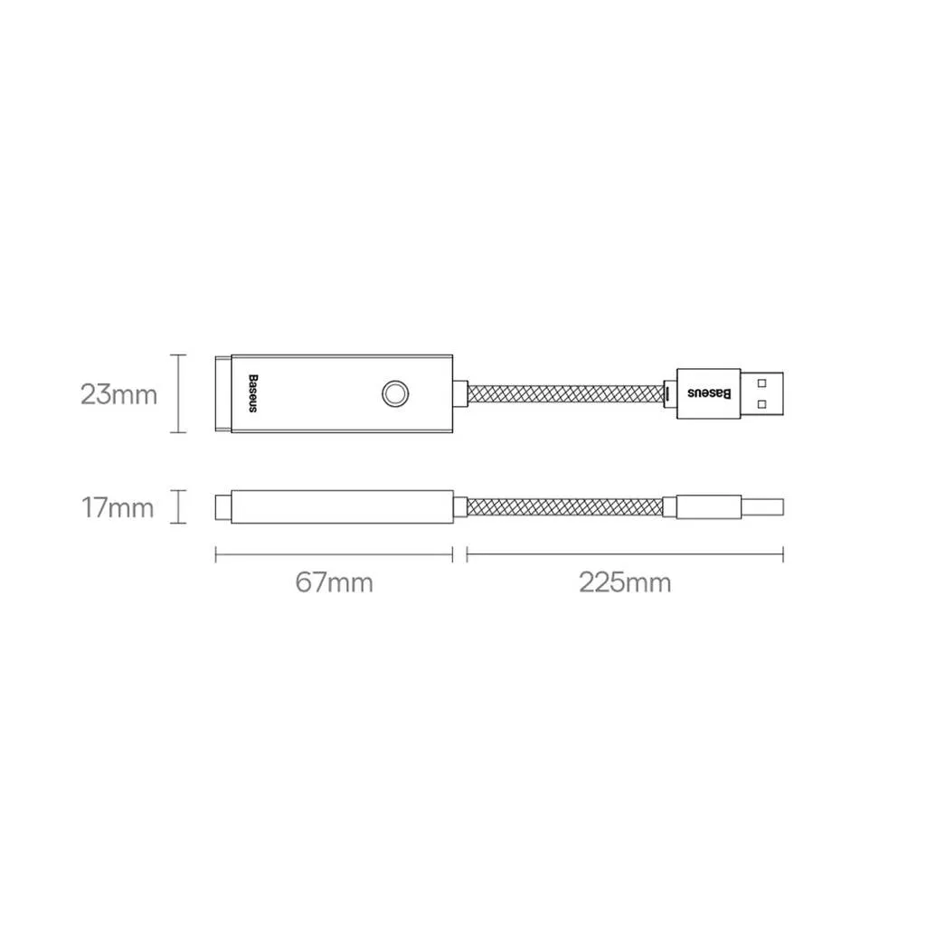 Baseus Lite Series external USB Type C network adapter - RJ-45 1Gbps (1000Mbps) black