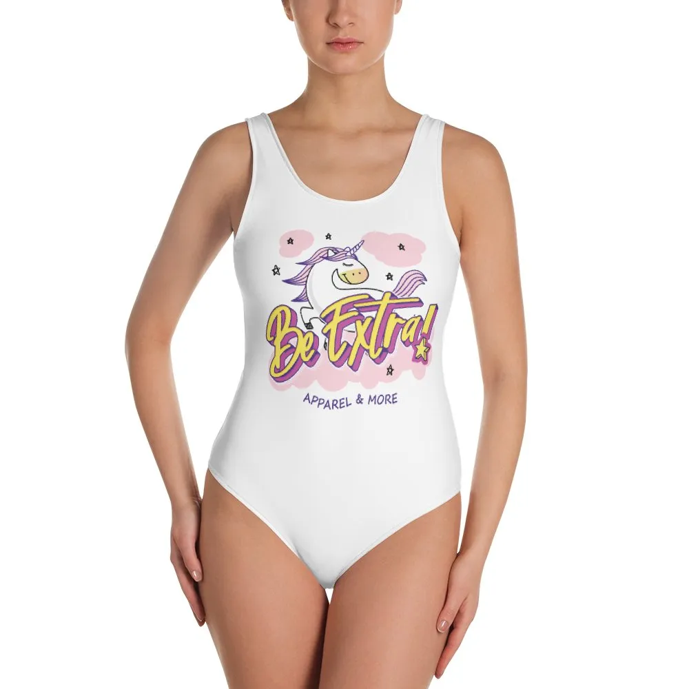 Be Extra Unicorn One-Piece Swimsuit