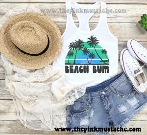 Beach Bum Tank Top/ Vacation Tank/ Vacay Tank Top Retro