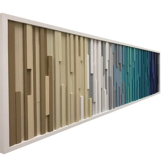 Beach Decor - Beach Art - Wood Wall Art - Beach House Wall Decor - Modern Reclaimed Wood - 3D Art - Headboard Ocean 72x18