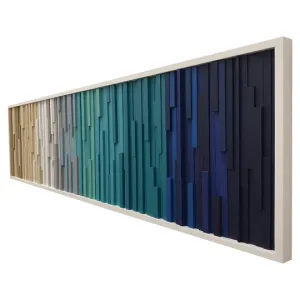 Beach Decor - Beach Art - Wood Wall Art - Beach House Wall Decor - Modern Reclaimed Wood - 3D Art - Headboard Ocean 72x18