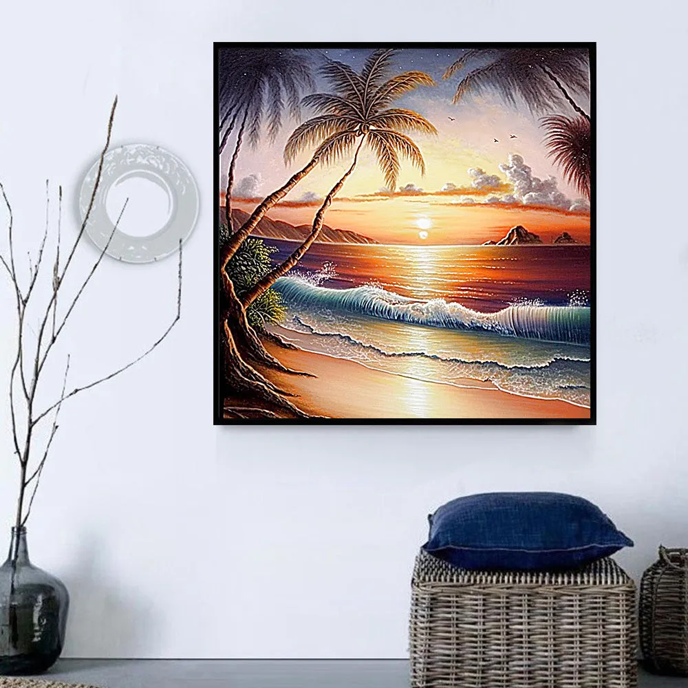 Beach Diy Paint By Numbers Kits UK For Adult Kids MJ8484