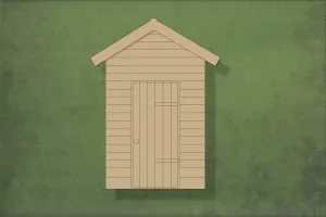 Beach hut etched - wooden craft cut-out - 2mm MDF