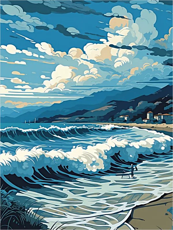 Beach Paint By Numbers Kits UK MJ8514