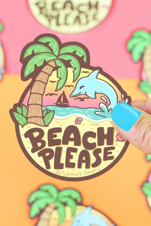 Beach Please Sticker