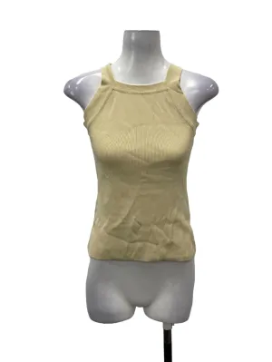Beige Ribbed Halter Tank OSN