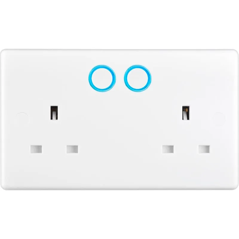 BG 822/HC White Moulded Slim Double Switched 13A Power Socket with Smart Home Control