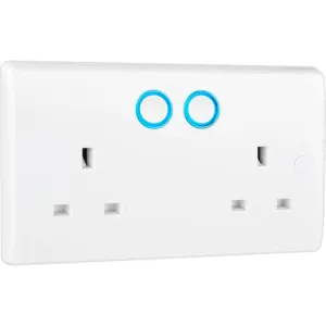 BG 822/HC White Moulded Slim Double Switched 13A Power Socket with Smart Home Control