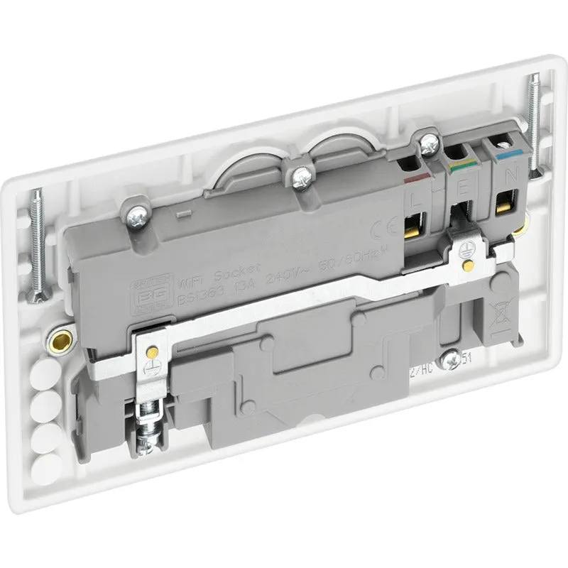 BG 822/HC White Moulded Slim Double Switched 13A Power Socket with Smart Home Control