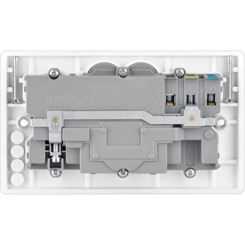 BG 822/HC White Moulded Slim Double Switched 13A Power Socket with Smart Home Control