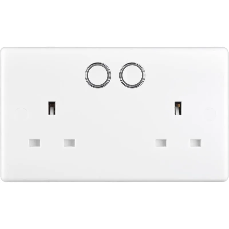 BG 822/HC White Moulded Slim Double Switched 13A Power Socket with Smart Home Control