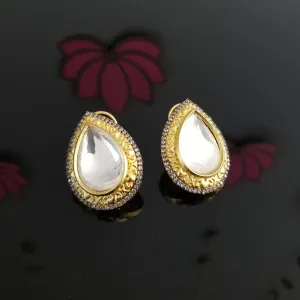 Big Drop Shaped Kundan studs