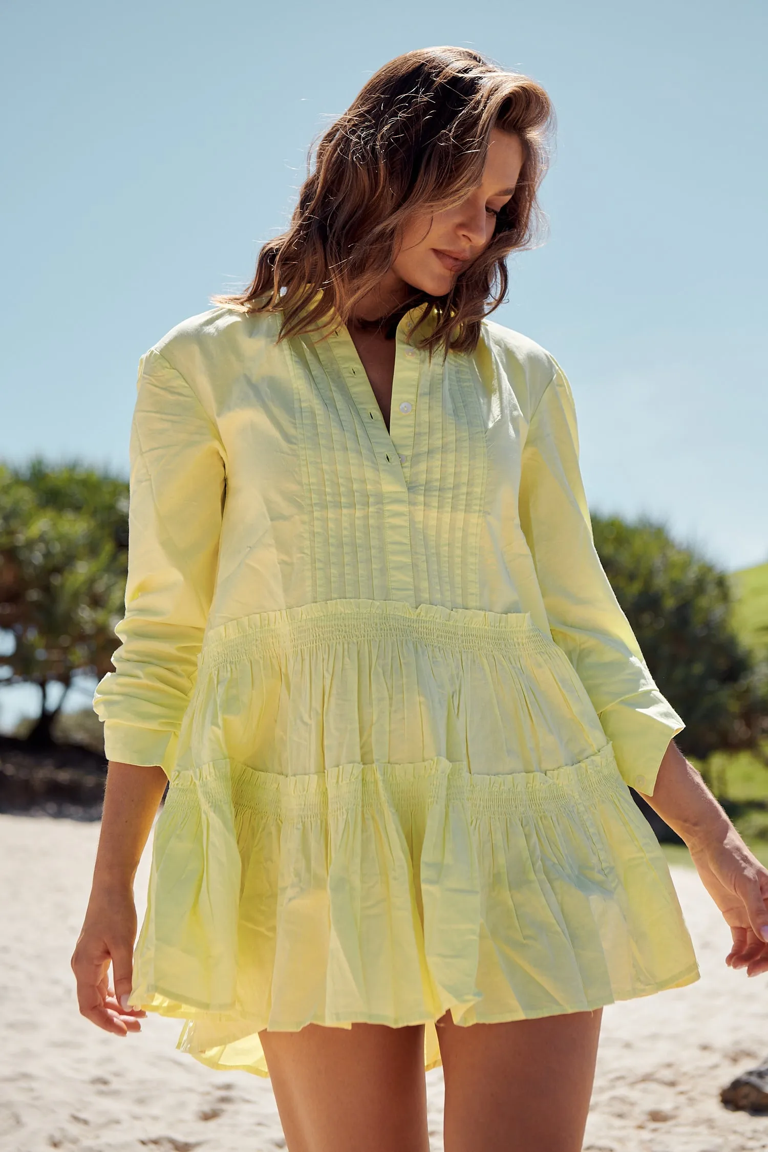 Billie Mini Dress - Lime Glo