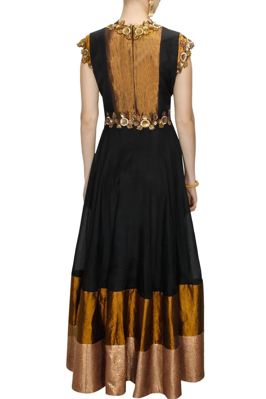 Black and antique anarkali suit
