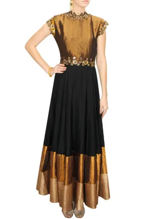 Black and antique anarkali suit