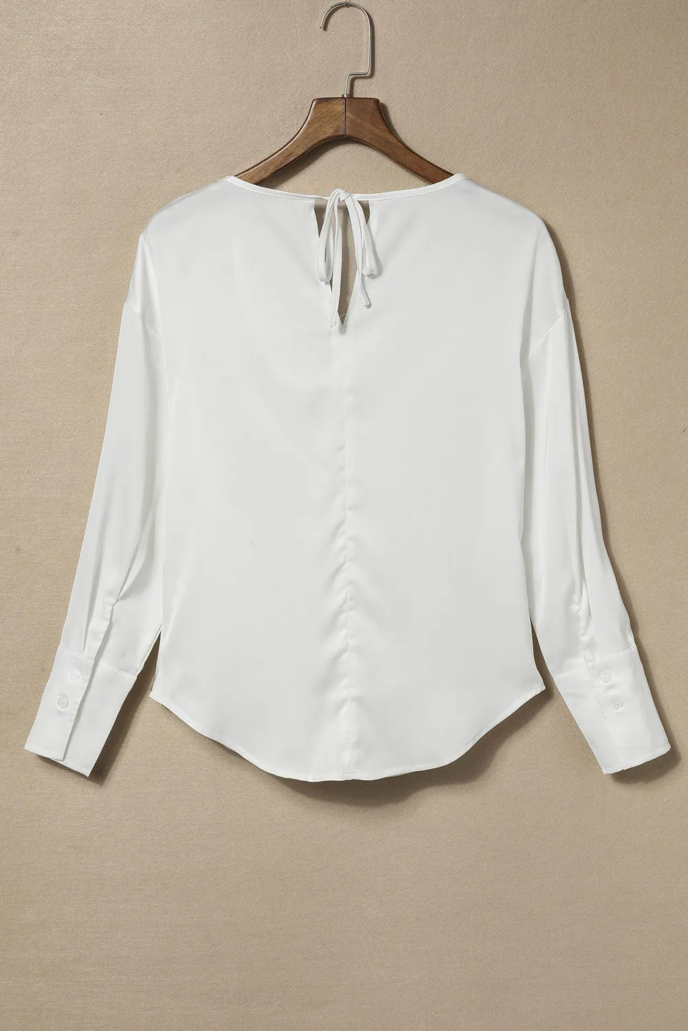Black Cowl Neck Long Sleeve Elegant Blouse