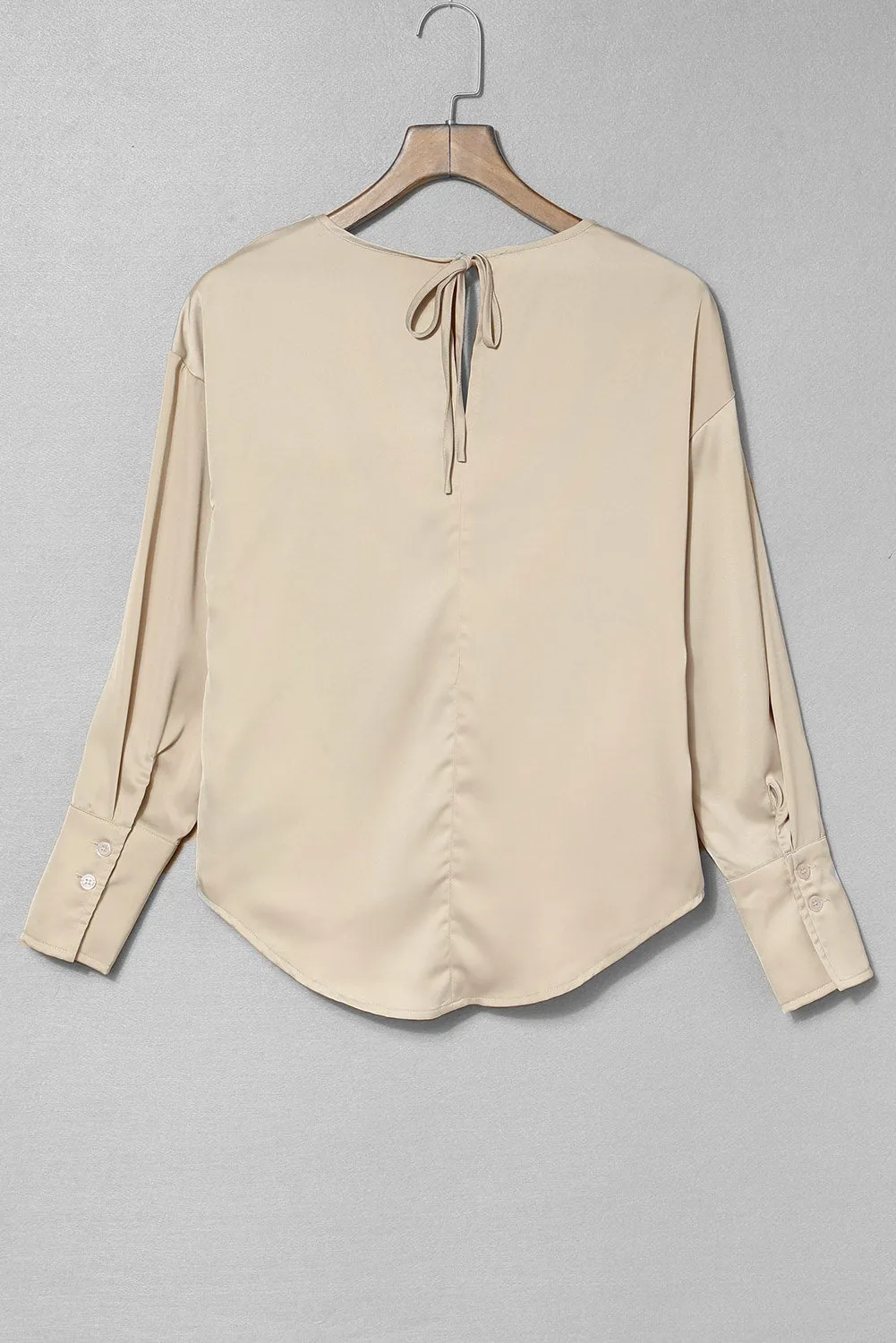 Black Cowl Neck Long Sleeve Elegant Blouse