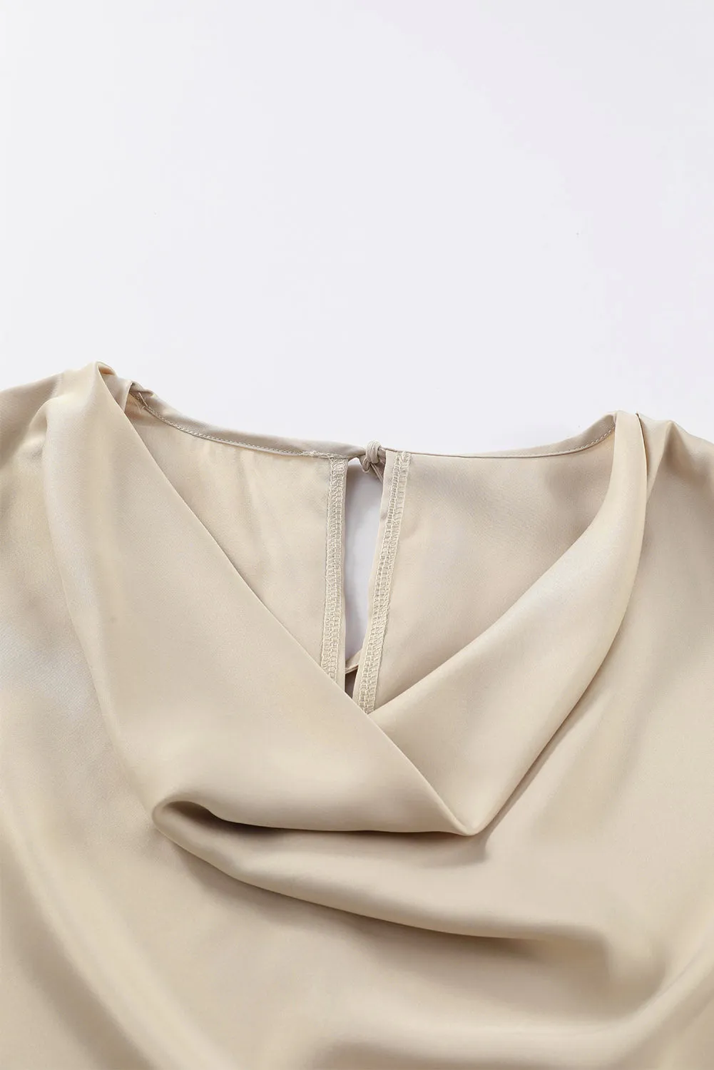 Black Cowl Neck Long Sleeve Elegant Blouse