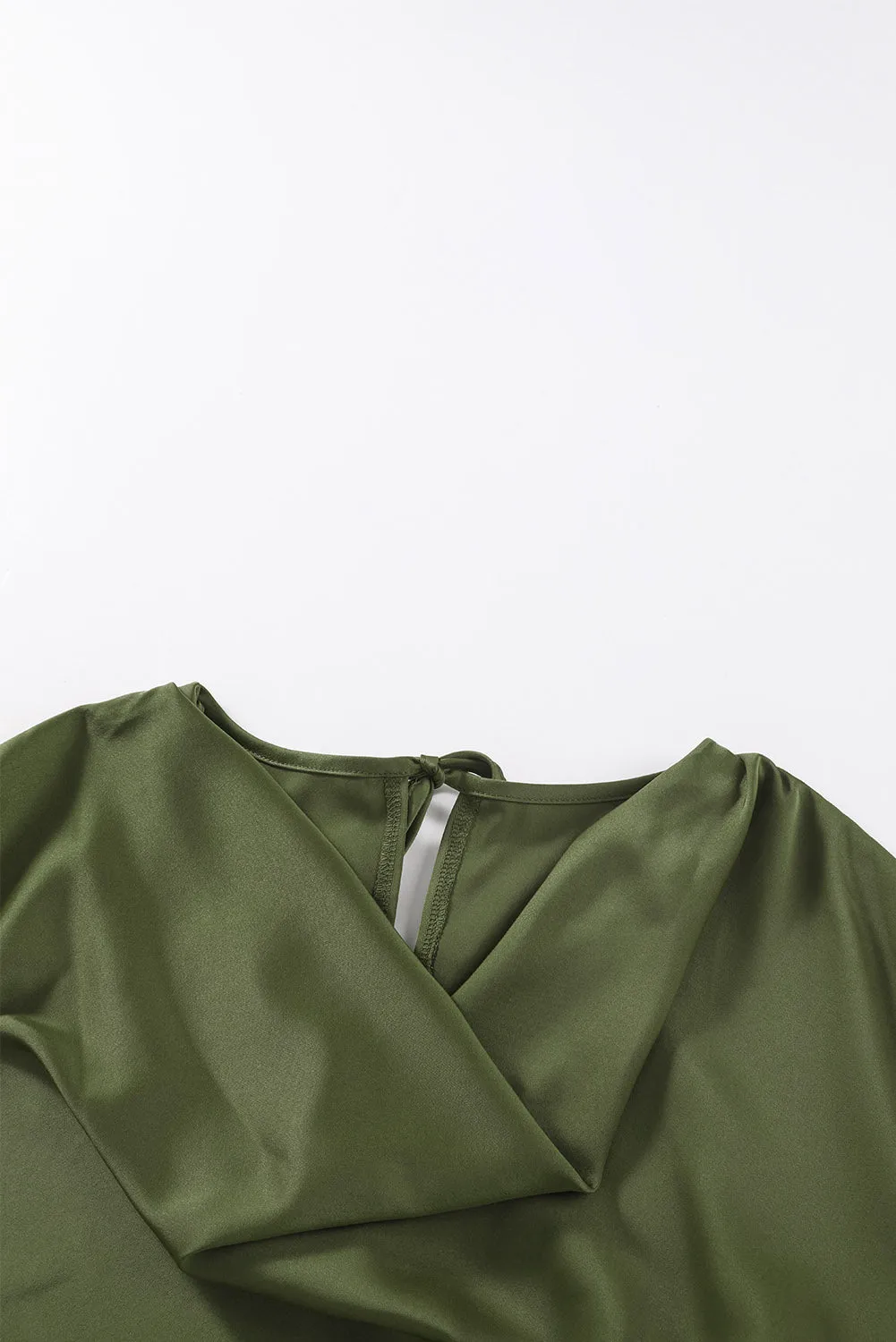 Black Cowl Neck Long Sleeve Elegant Blouse