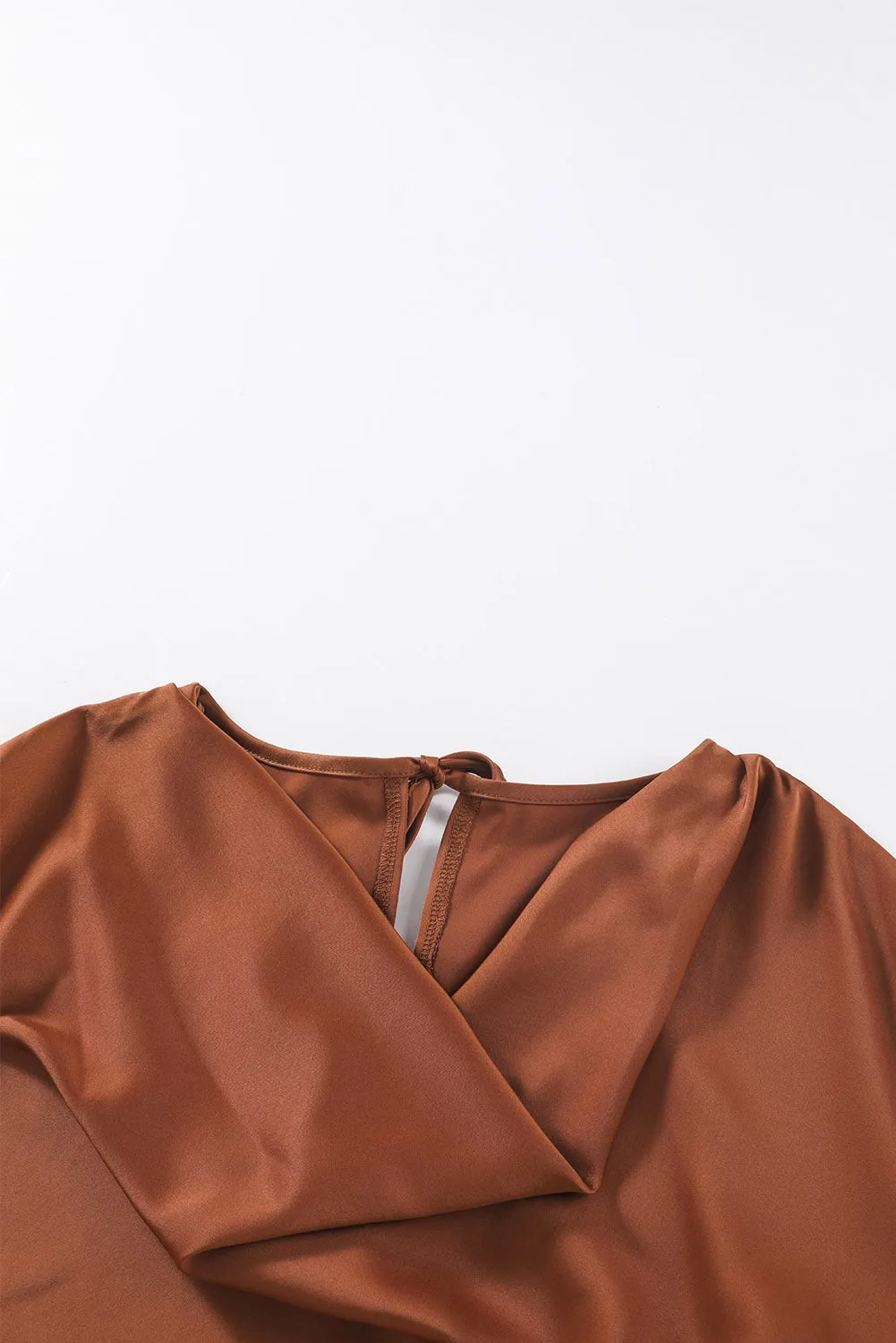 Black Cowl Neck Long Sleeve Elegant Blouse