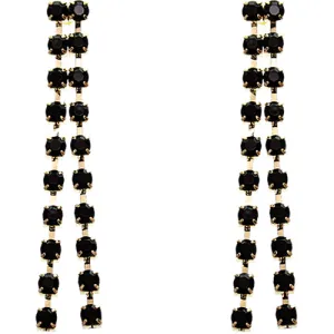 Black Elegant Beaded Drop Earrings