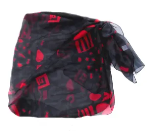 Black/Garnet Leopard Chiffon Beach Wrap/Scarf - sale!