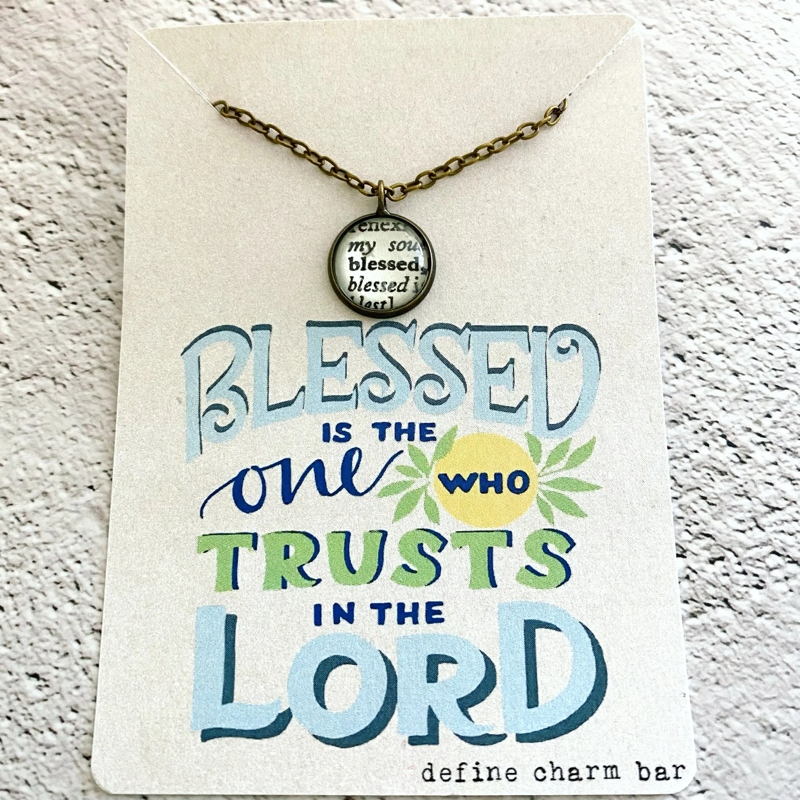 Blessed Charm Necklace on Message Card