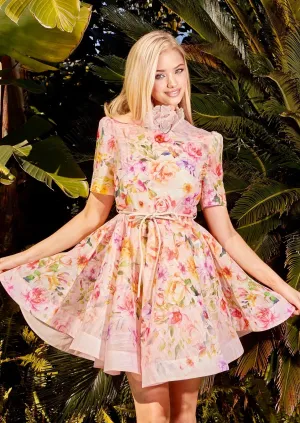 “BLOOMING ELEGANCE” FLOWER MINI DRESS