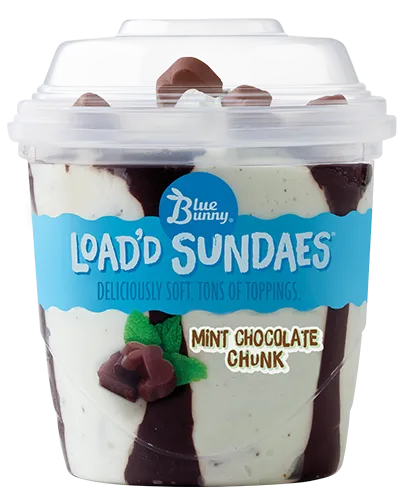 Blue Bunny Load'd Sundaes - Mint Chocolate Chunk (Cup)