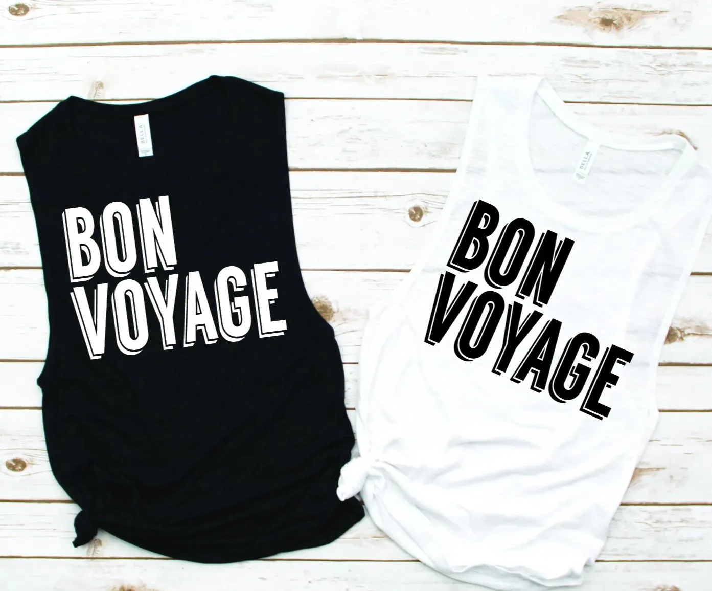 Bon Voyage Muscle Tank - Vacation Tees by Hustle and Soul Clothing