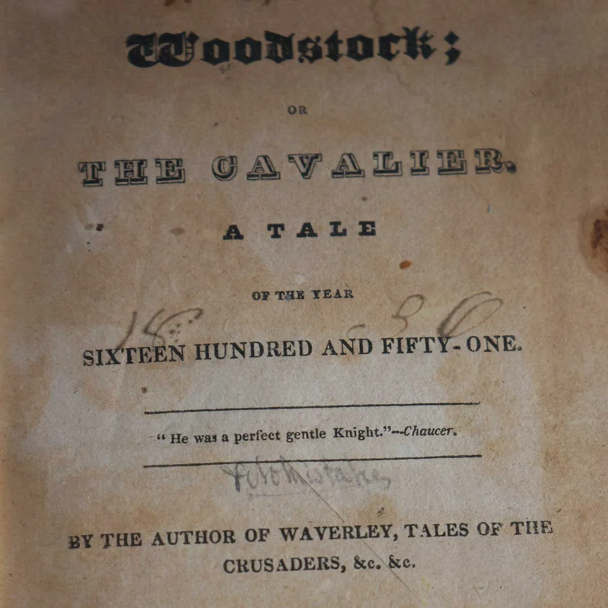 Book: Woodstock; or The Cavalier, Volume I by George Washington Cable