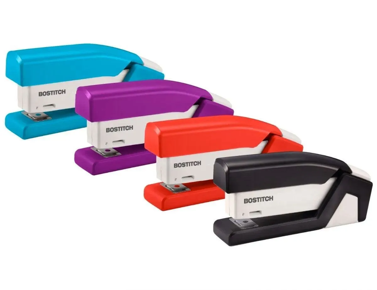 Bostitch InJoy Spring Powered Compact Stapler 20 Sheets Purple 1558