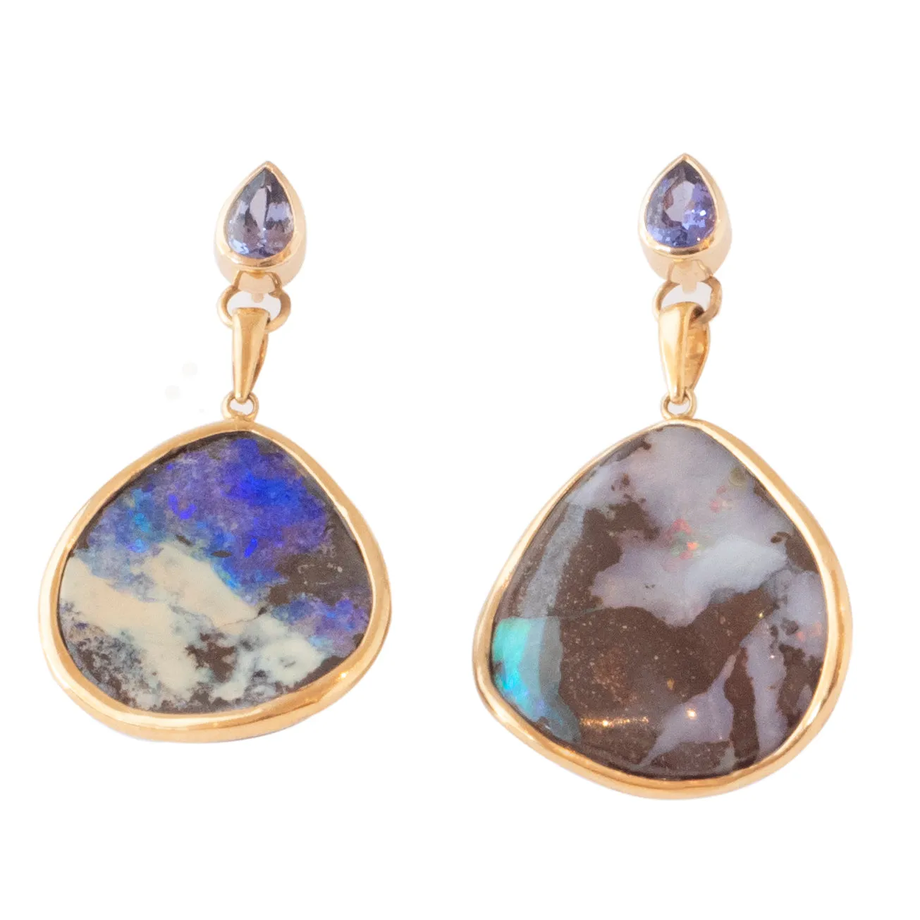 Boulder Opals with Tanzanites