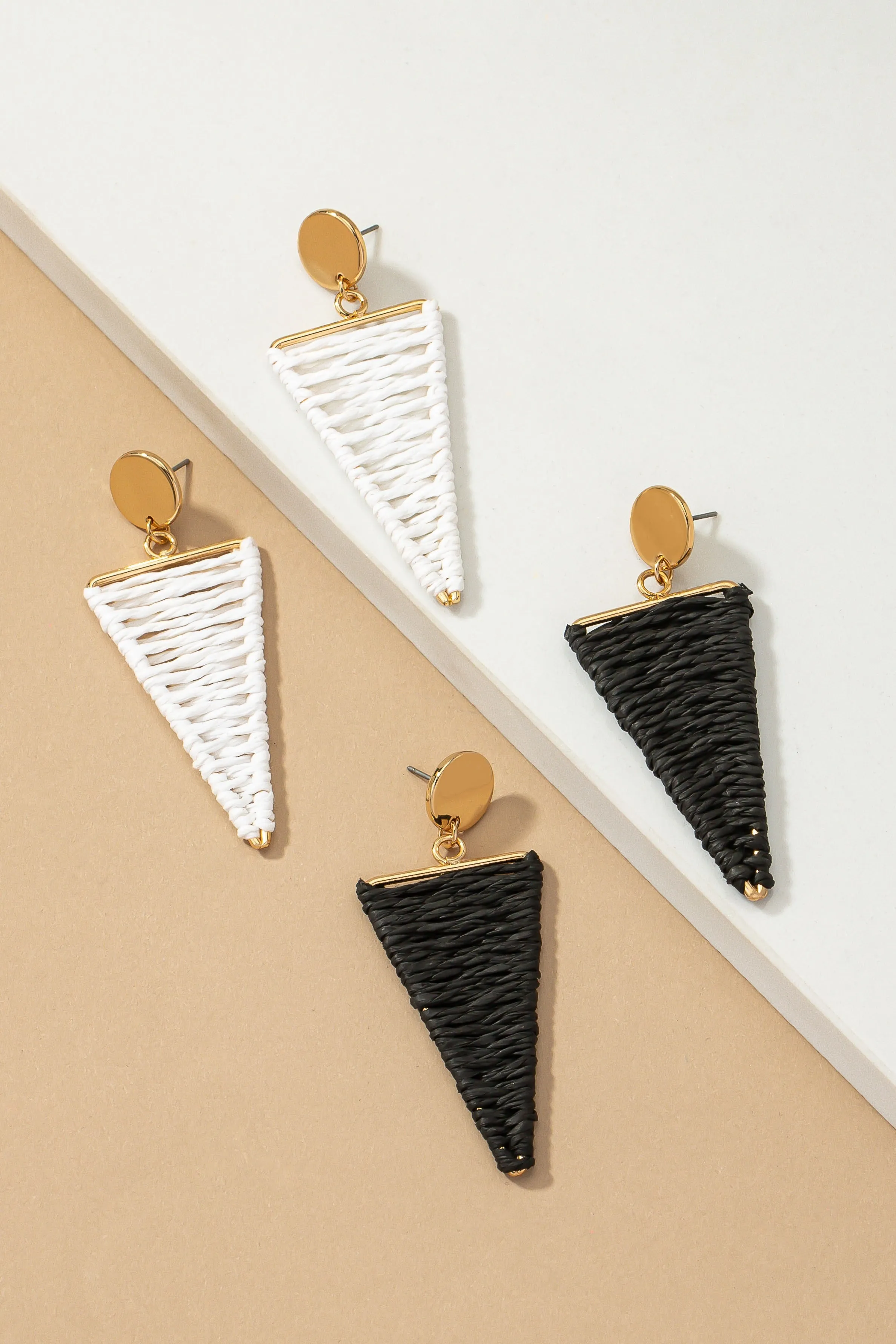 Breezy Raffia Triangle Drops