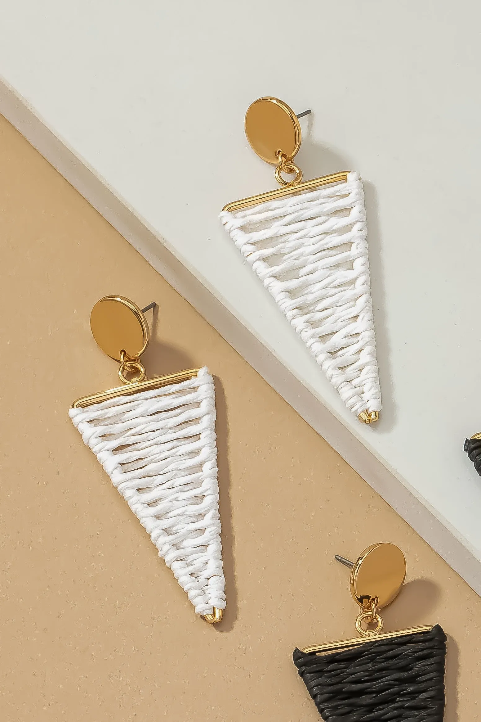 Breezy Raffia Triangle Drops