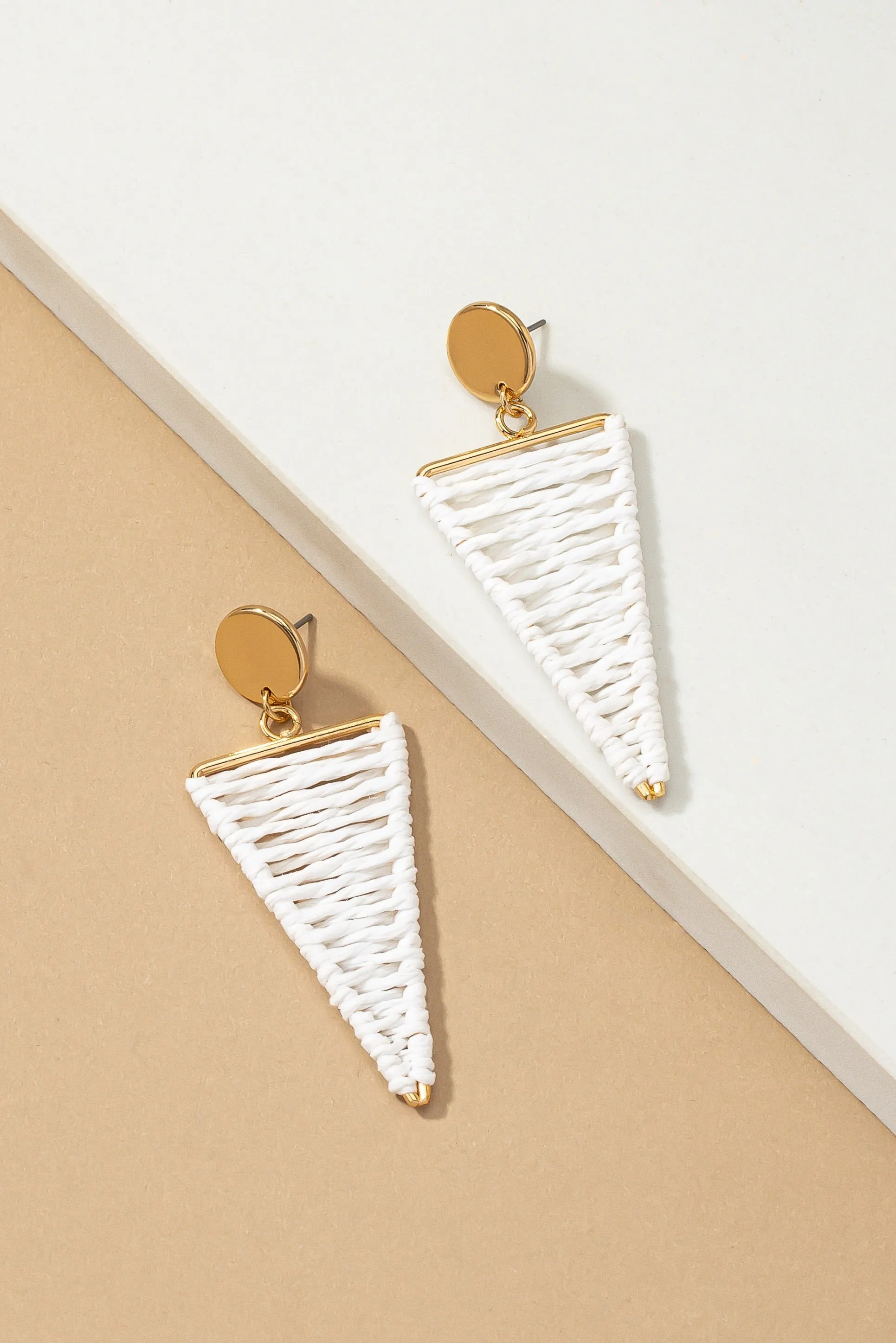 Breezy Raffia Triangle Drops